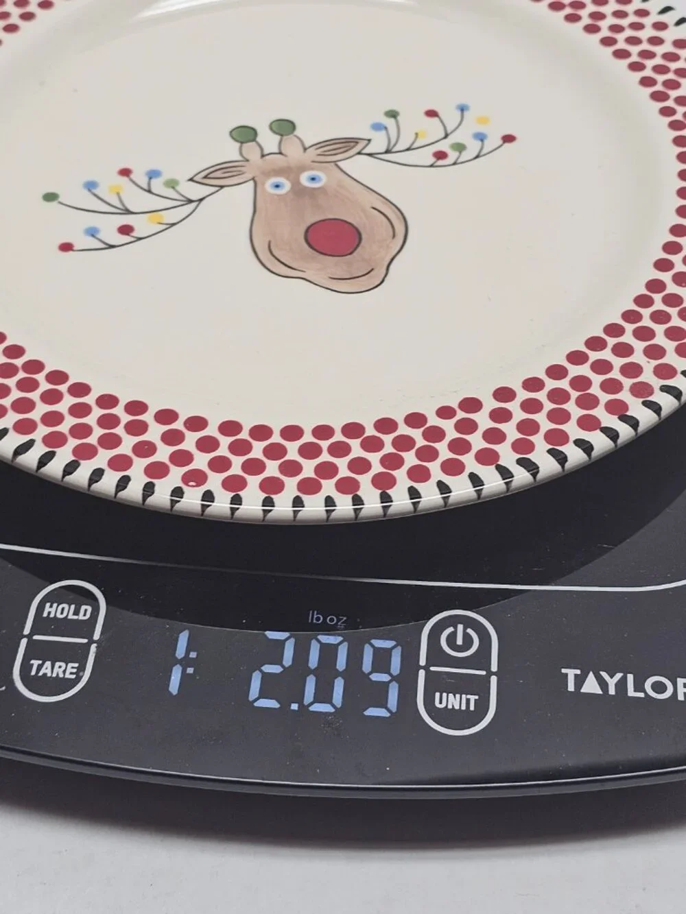 1 Caffco Simply Christmas Deer w Holiday Lights Plate 9” M Bagwell Rare #2